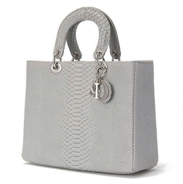 replica jumbo lady dior snake leather bag 6322 grey